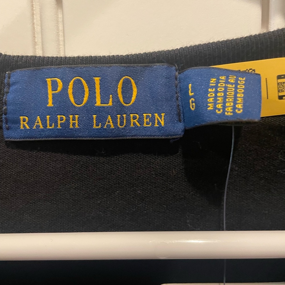 Men’s Polo RalphLauren Black, long sleeve shirt, size large with polo bear logo - Picture 4 of 5